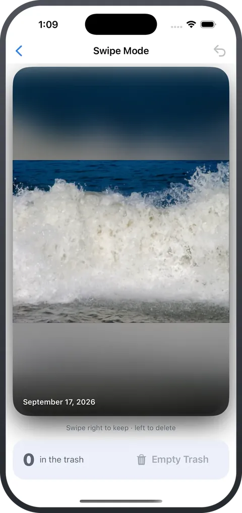 CleanSpace — Swipe mode